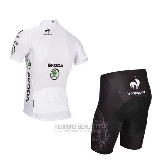 2014 Fahrradbekleidung Tour de France Wei Trikot Kurzarm und Tragerhose